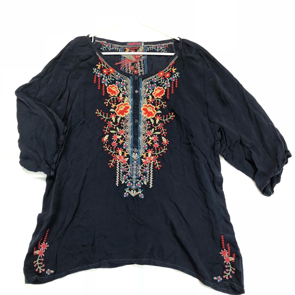 Johnny was embroidered tunic top SZ XXL